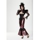 floor-length vinyl skirt with lace,Burgundy color