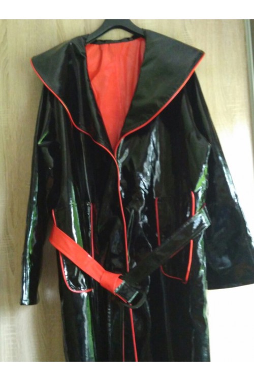 Double-sided lacquer bathrobe,floor-length