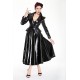 Lack Blazer mit schrug schulter, schwarz