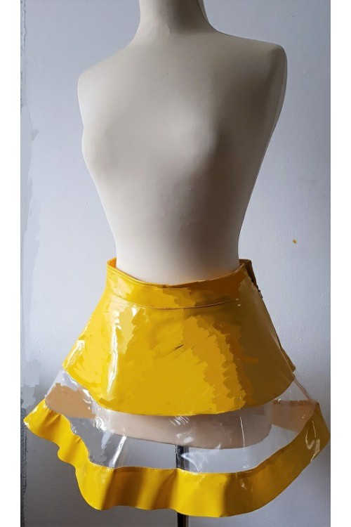 Mini-Skirt With PVC,yellow
