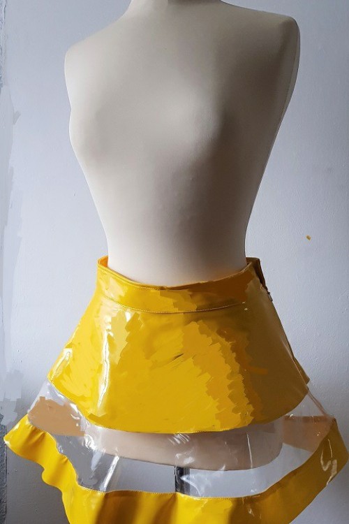 Mini-Skirt With PVC,yellow