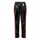 Vinyl jogging pants with red side stripes for him