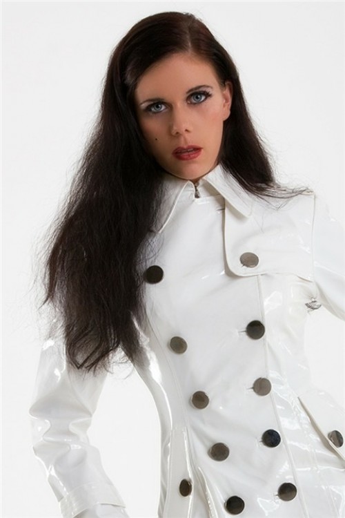 pvc vinyl coat white S -4XL