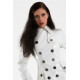 Manteau de cuir verni  blanc S -4XL