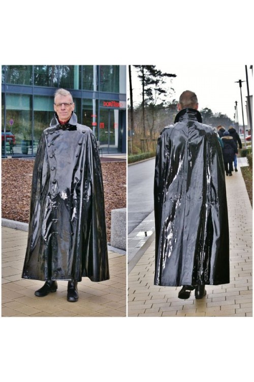 Lackina - vinyl cape with high collar