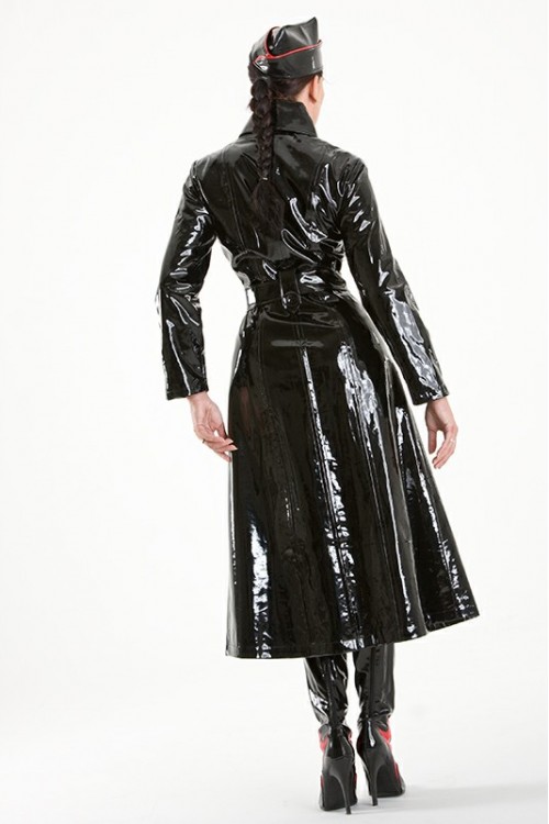 pvc vinyl coat with high collar, size S-4XL