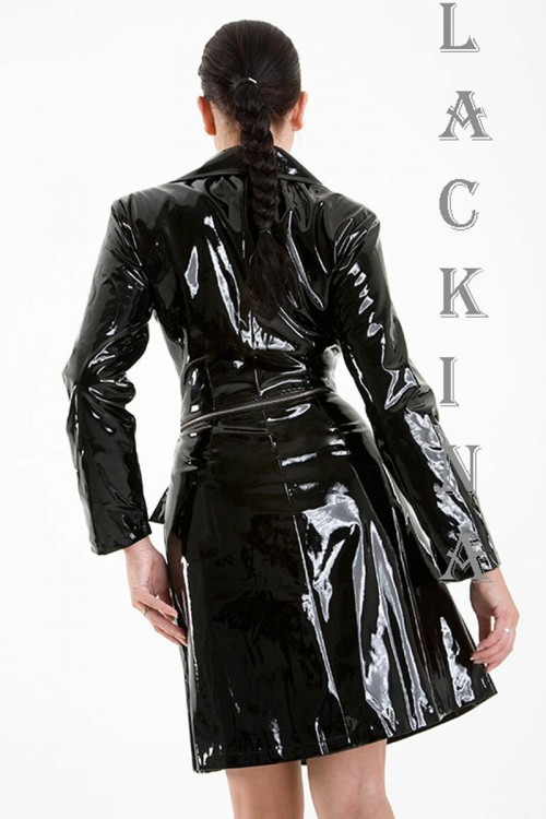 pvc vinyl Coat , 2 parts, black, size S-4XL