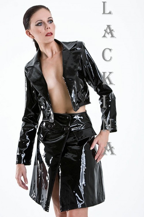 pvc vinyl Coat , 2 parts, black, size S-4XL