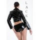 pvc vinyl Coat , 2 parts, black, size S-4XL