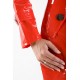 Manteau de cuir verni  rouge S -4XL