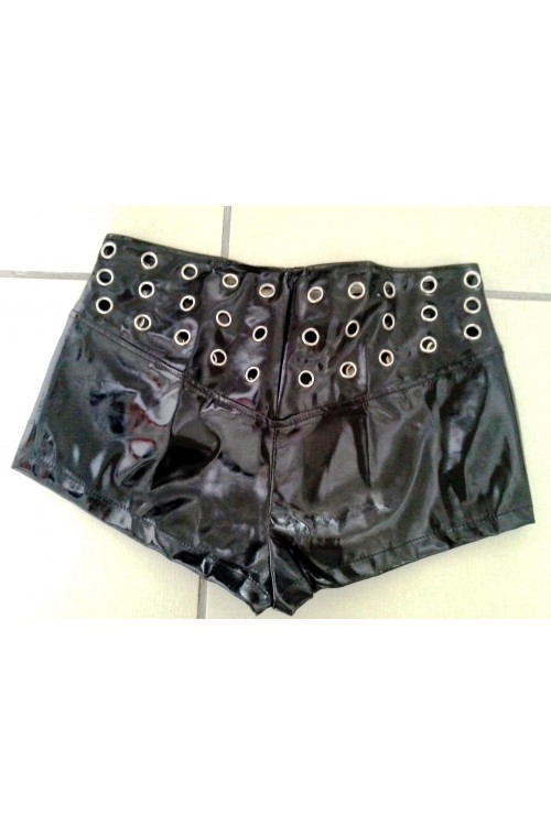 knackige Lack Hot Pants  avec des rivets