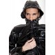 patent leather hooded jacket for him, blue