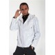 patent leather hooded jacket for him, white