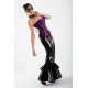 floor-length vinyl skirt with lace,black