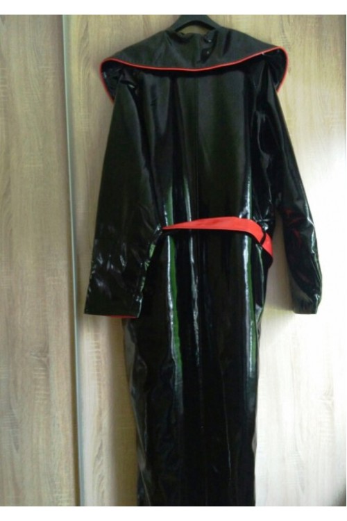 Double-sided lacquer bathrobe,floor-length