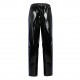 Vinyl jogging pants with blue side stripes for him