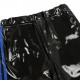 Vinyl jogging pants with blue side stripes for him