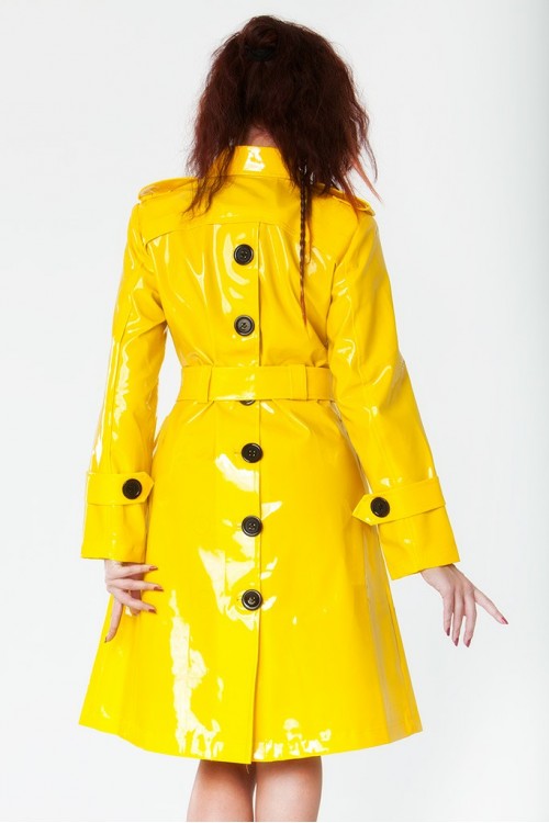 Lackina - trendiger Mantel - gelb