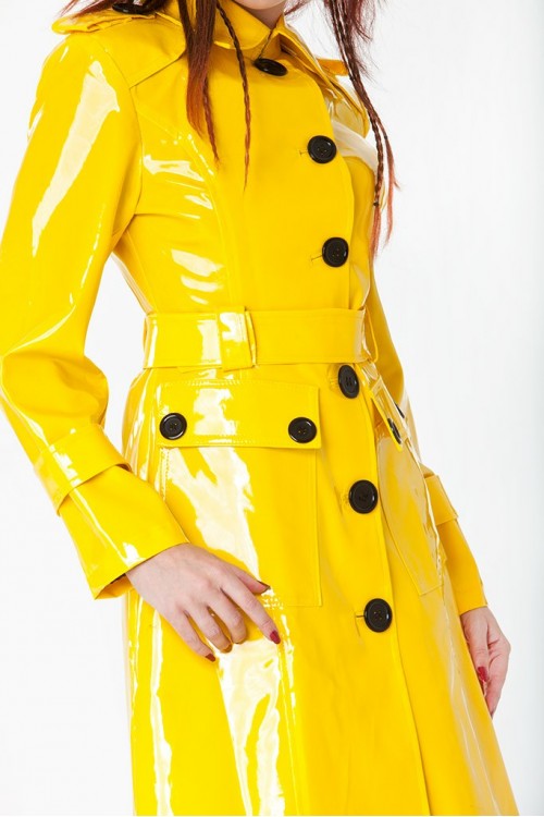 Lackina - trendiger Mantel - gelb