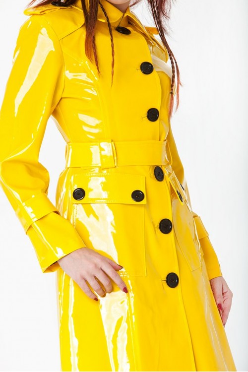 Lackina - trendy coat - yellow