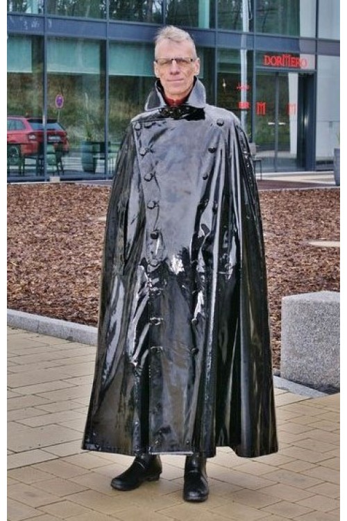 Lackina - vinyl cape with high collar