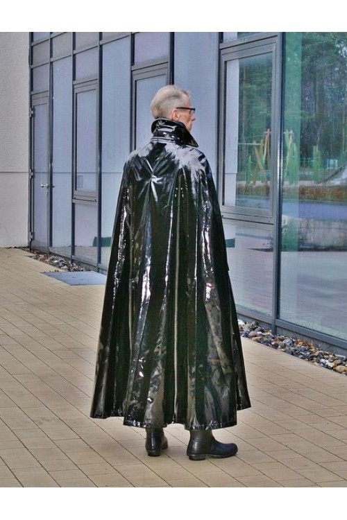 Lackina - vinyl cape with high collar