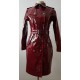 Manteau de cuir verni vin rouge