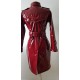 Manteau de cuir verni vin rouge