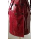 Manteau de cuir verni vin rouge