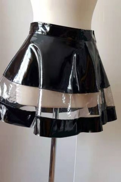 black  Mini-Skirt With PVC