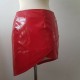 Mini-jupe asymétrique très élastique en laque ,rouge S-6XL