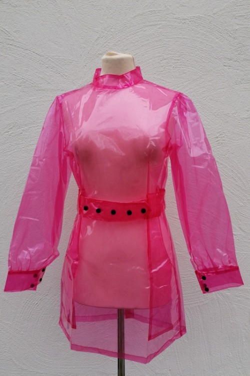 Transparent ,PVC , EVA ,Klinik Kleid,rot