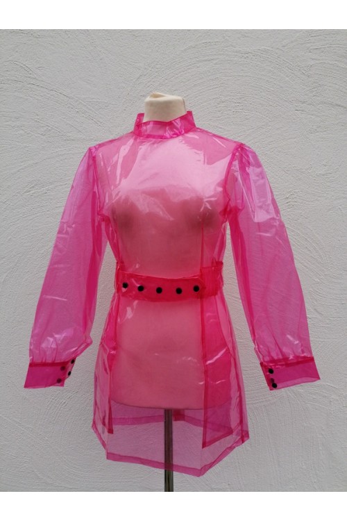 Transparent ,PVC , EVA ,Klinik Kleid,rot