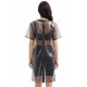 Transparent ,PVC ,Klinik Kleid,schwarz