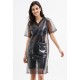 Transparent ,PVC ,Klinik Kleid,schwarz